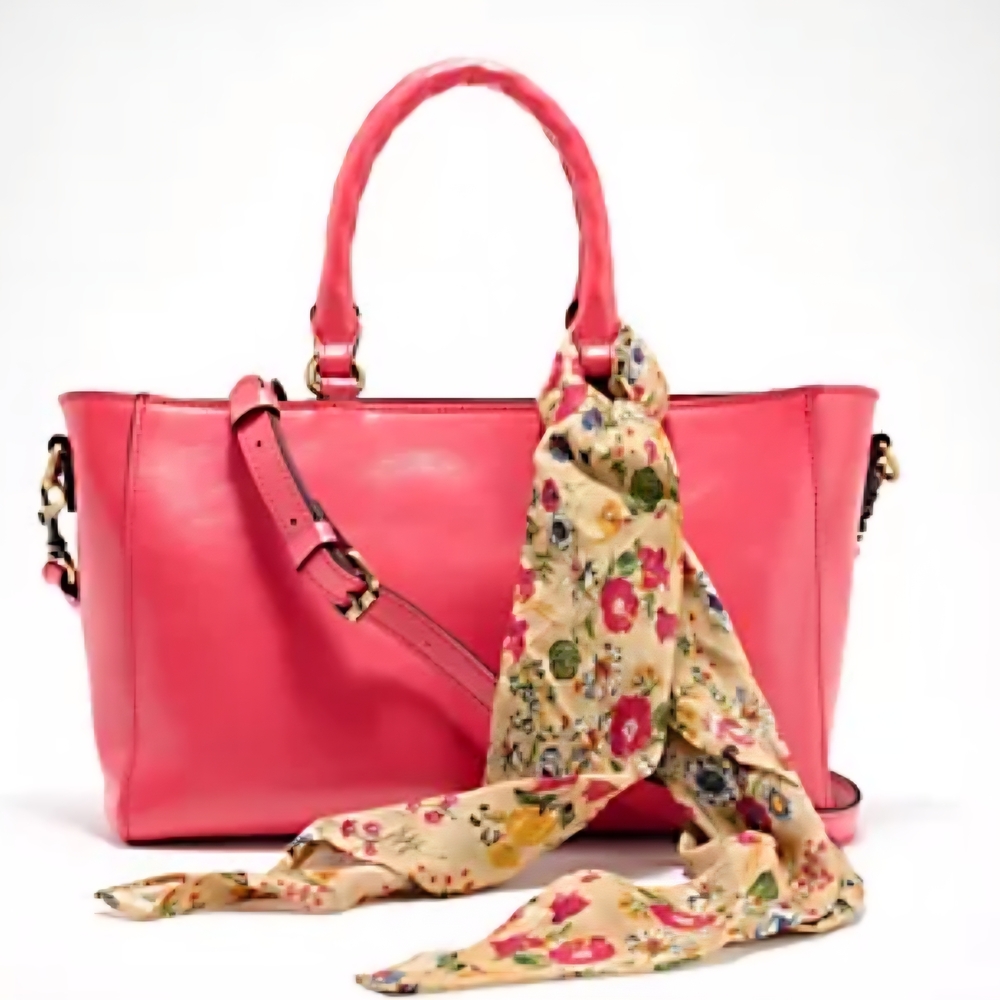 ❤️Patricia Nash Aileen Leather Top Handle Satchel with Scarf Color: Passion ❤️